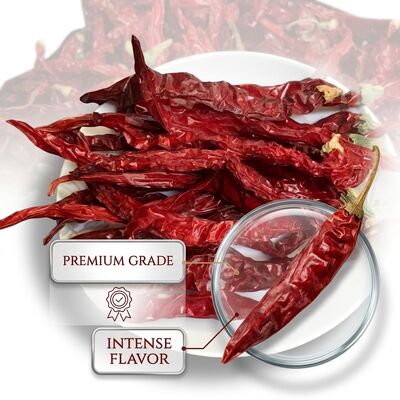 Pimentões vermelhos secos sem caule Natural Sundried Chile Rojo Grau de exportação