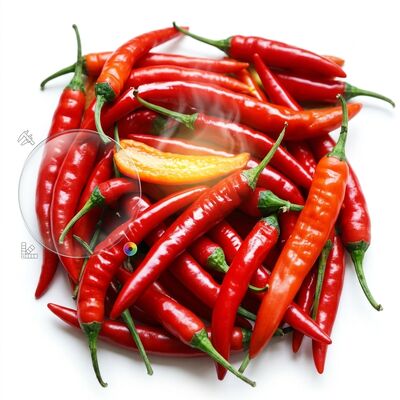Aromas pungentes Pimentões vermelhos secos Perfumados fortes Ventosas inteiras 4-7cm 5000-20000SHU Grado de exportação a granel