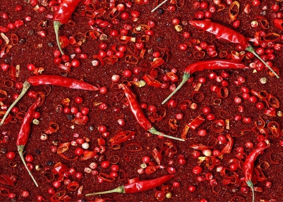 A pimenta vermelha esmagada picante quente pulveriza 60 a malha 120 ASTA