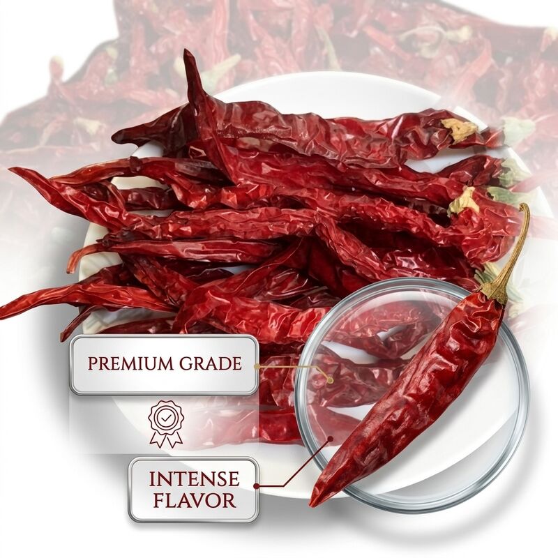 Pimentões vermelhos secos sem caule Natural Sundried Chile Rojo Grau de exportação